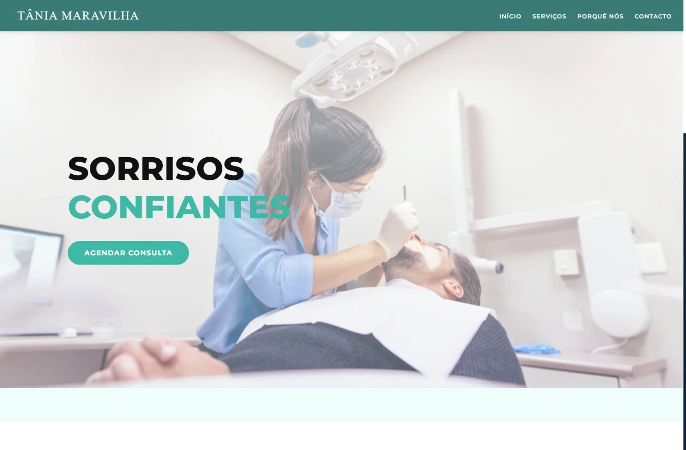 Website profissional criado para Clínica Tânia Maravilha